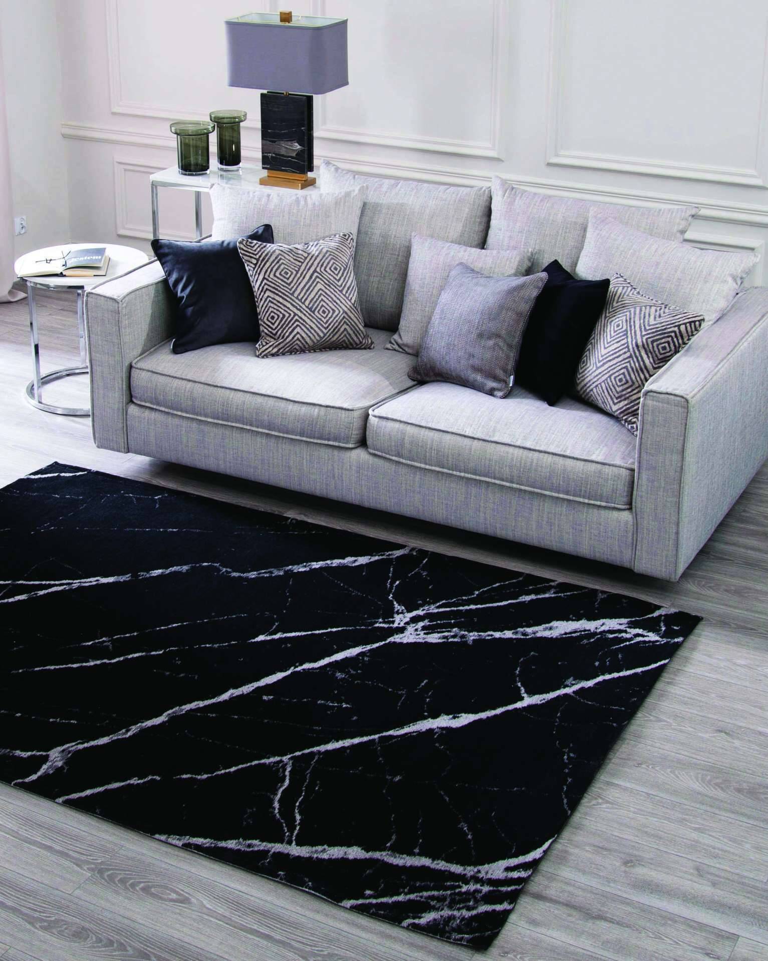 Moderner Teppich PIETRA BLACK - Waschbarer Teppich – Bild 7
